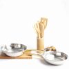 Juego de sartenes en acero inoxidable (2 piezas) Chef, 1 sartén de 22 cm, 1 sartén de 26 cm, no aptas para inducción 7 Set-2-sarten-Chef-acero inoxidable -Franquihogar