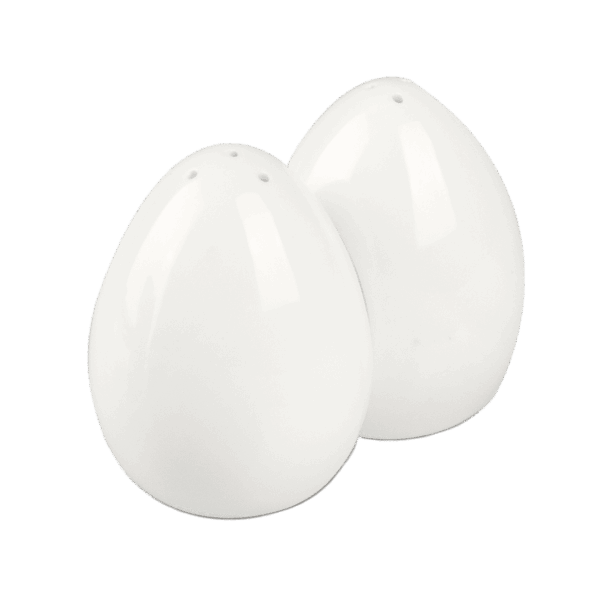 Juego salero y pimentero de porcelana blanca (2 piezas) Ovum