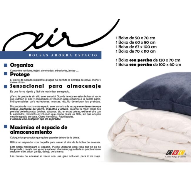 Juego de 6 Bolsas de Vacío para Almacenamiento, air , almacenamiento de ropa