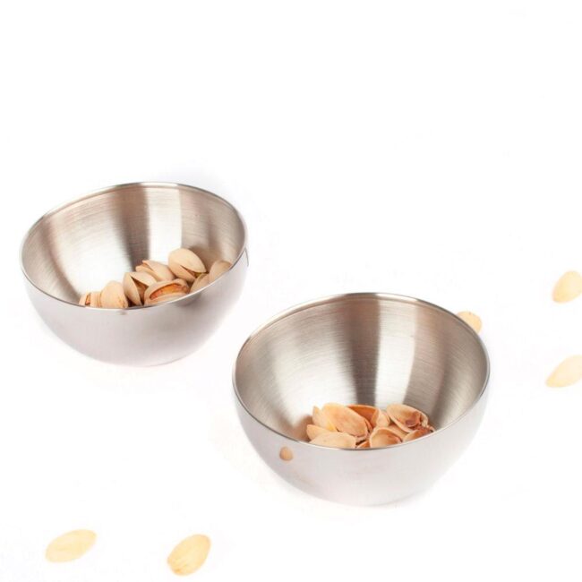 Fuentes aperitivos en acero inoxidable (8 piezas) Ovada, 9,4 cm, 25 cl 1 boles acero pistachos