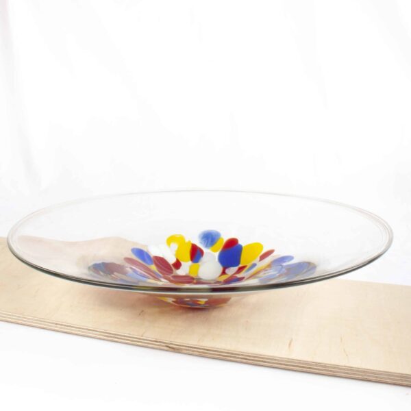 Plato decorativo de vidrio con lágramas de colores vivos (1 pieza) Chromatic, 35,5 cm