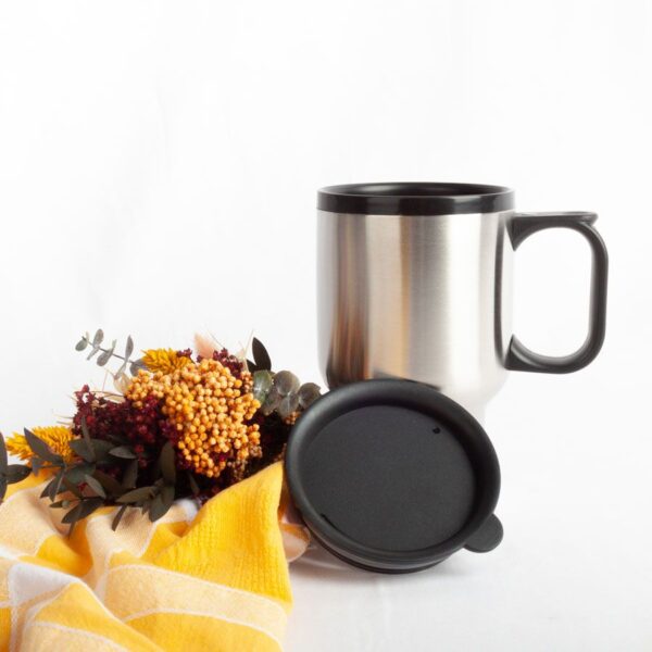 Mug Termo de Acero Inoxidable con Tapa, 400ml