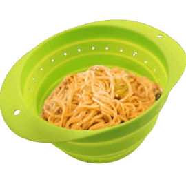 Escurridor Plegable de Silicona (1 pieza) Escurrir Pasta y Lavar Verduras, Apto Lavavajillas, Fácil Almacenaje