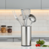 Juego CRC de utensilios de cocina de acero inoxidable (5 piezas) graff, 1 cucharón, 1 tenedor de trinchar, 1 espumadera, 1 batidor - varilla, 1 espátula 5 juego de utensilios de cocina de acero inox CRC modelo graff