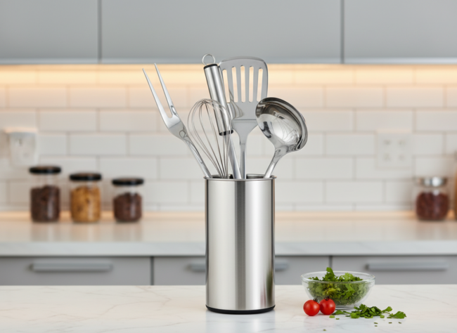 juego de utensilios de cocina de acero inox CRC modelo graff