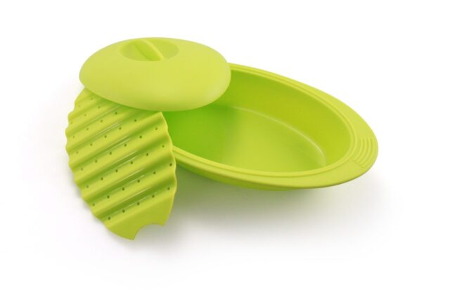Estuche de vapor de silicona para microondas u horno de 28 cm | Papillote de cocina verde | Franquihogar