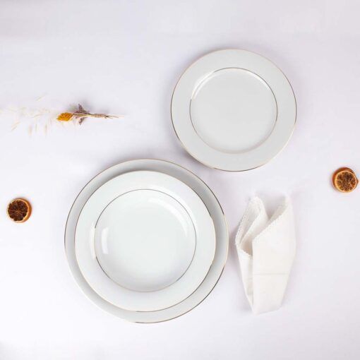 platos bremen en la mesa hondo postre porcelana moderna blanca
