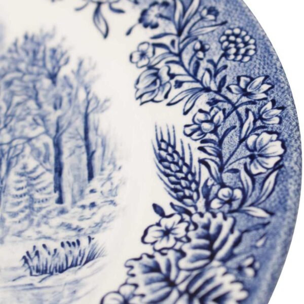 Alternative view of Platos de postre de porcelana blanca (6 piezas) Churchill, diseño clásico, azul