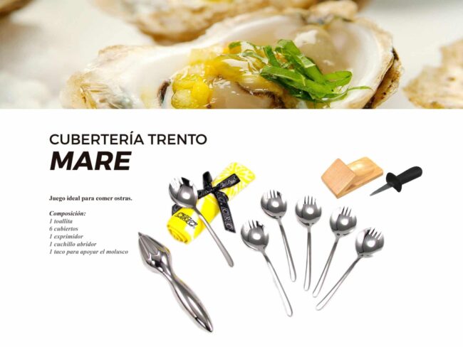 Pack completo de cuberteria trento abridor de ostras