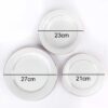 Platos llanos de porcelana blanca (6 piezas) Bremen de CRC, 27 cm, filos de oro 5 Plato llano de 27 cm, Plato hondo de 24 cm y plato de postre de 21 cm