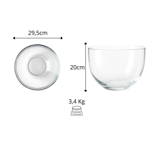 FRANQUIHOGAR florero FRUTERO capri de cristal