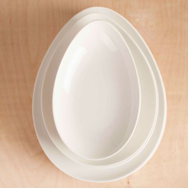 vajilla blanca de porcelana ovum
