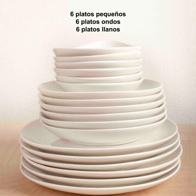 vajilla para 6 personas ovum