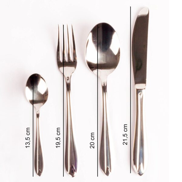 Alternative view of Set de Cubiertos Acero Inoxidable 18/10 Pulido, Cubertería (24 piezas) Amsterdam 1235 - 6 Comensales, Hostelería y Elegante - Cuchara, Cuchillo, Tenedor y Cucharilla Postre
