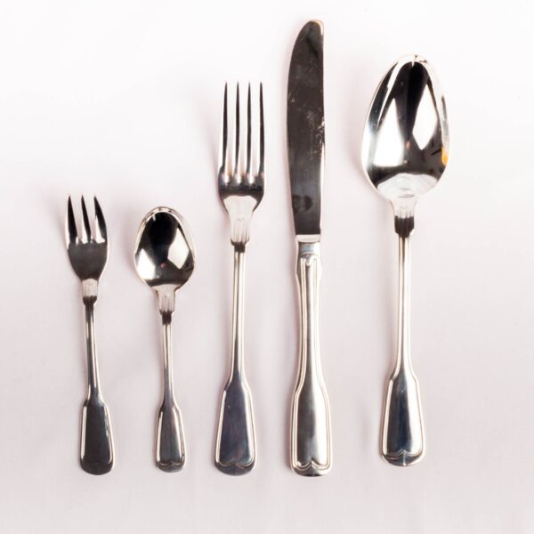 Alternative view of Juego de cubiertos en acero inoxidable 18/10 monoblock pulidos con baño en plata (30 piezas) Bonn, 6 tenedores, 6 cucharas, 6 cuchillos, 6 cucharas de postre, 6 tenedores de postre