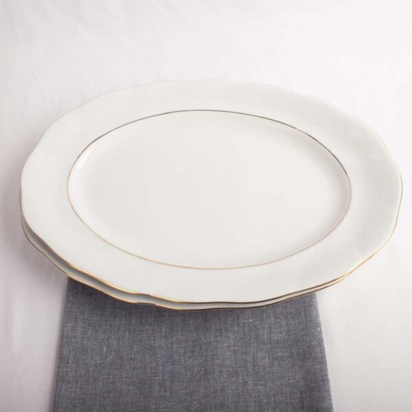 Alternative view of Bandejas de porcelana blanca (2 piezas) Lubeck, 32 cm, filo de oro