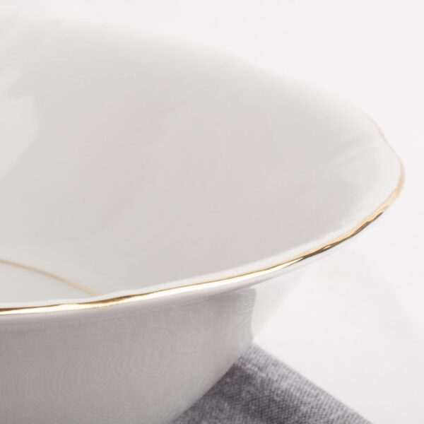 Alternative view of Ensaladera de porcelana blanca con filo de oro (1 pieza) Lubeck, 2 l