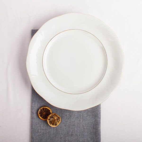 Alternative view of Fuente redonda, bajo plato de porcelana blanca (1 pieza) Lubeck, 29 cm, filo de oro