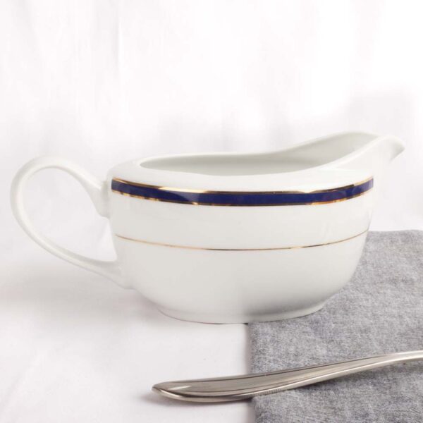 Alternative view of Salsera de porcelana blanca y azul cobalto (1 pieza) Sonata, 35 cl