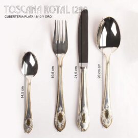 Alternative view of Cubertería de Lujo Toscana Royal (18 Piezas), Acero Inoxidable 18/10 Plata y Oro, Juego de Cubiertos para 6 Personas, Set Elegante para Bodas, Navidad, Celebraciones y Regalos