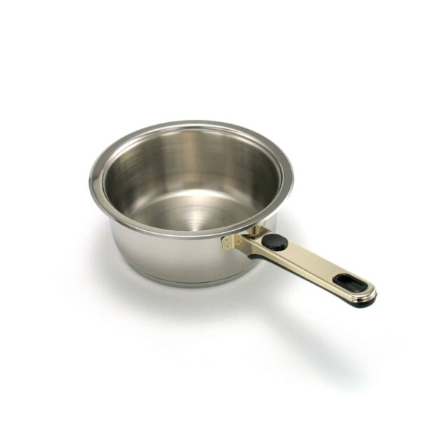 Cazo para vitrocerámica y gas en acero inoxidable (1 unidad) excelsior, 16 cm, 1 tapa de cristal con asa