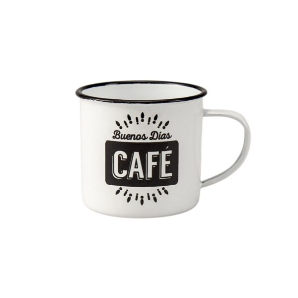 Alternative view of Juego de tazas mug en acero esmaltado para café o té (4 piezas), diseño vintage