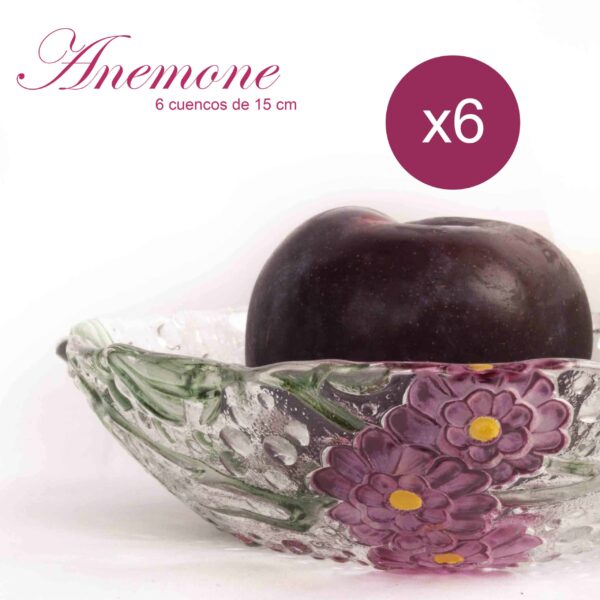 Boles de cristal de bohemia (6 piezas) Anemone