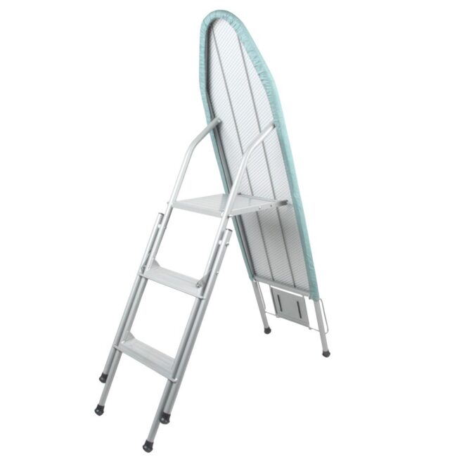 Tabla de planchar plegable con escalera de 3 peldaños incorporada (1 pieza), fácil conversión, robusta y estable, soporta hasta 150 kg de peso 1 tabladeplanchar2