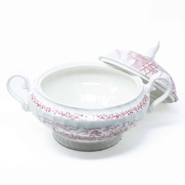 Alternative view of Sopera de ceramica inglesa, blanca y rosa marca churchill (3 l )