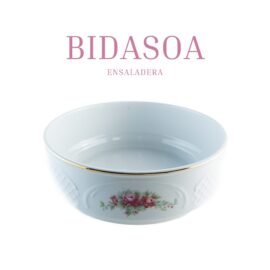 Alternative view of Ensaladera de Porcelana (1 pieza) Bidasoa Irina, Ensaladera Blanca con Filo Dorado y Decoración Floral, Vajilla Elegante para Servir Ensaladas, Banquetes y Regalo