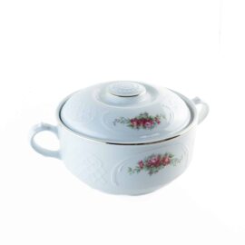 Alternative view of Sopera de Porcelana Blanca (1 pieza) Bidasoa Irina, Sopera con Tapa, Filo de Oro y Decoración Floral, Elegante para Servir, Mesa Formal y Regalo