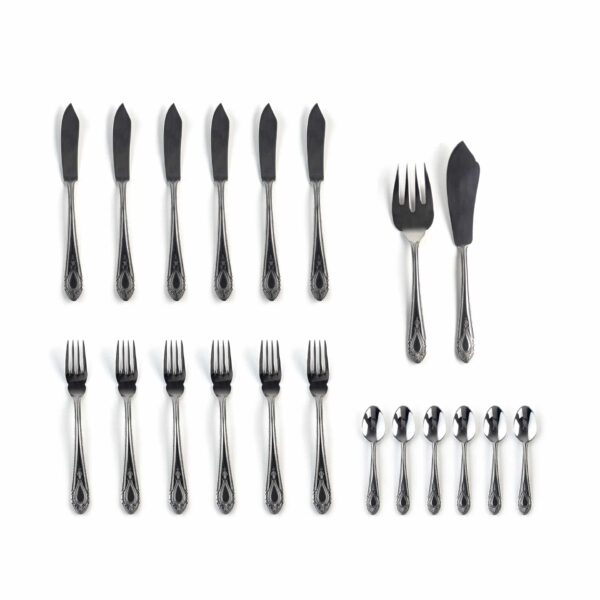 Alternative view of Cuberteria de pescado acero inoxidable (20 piezas) Koln 1285, 6 tenedores, 6 cuchillos fileteadores, 6 cucharas de postre, 1 pala, 1 tenedor de servir