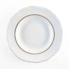 Juego Platos Hondos de Porcelana Blanca (6 piezas)Rhein con Borde Dorado – Vajilla de filo de oro para Sopas cremas. Celebraciones y regalos 7 5RHEIN 6 HONDOS