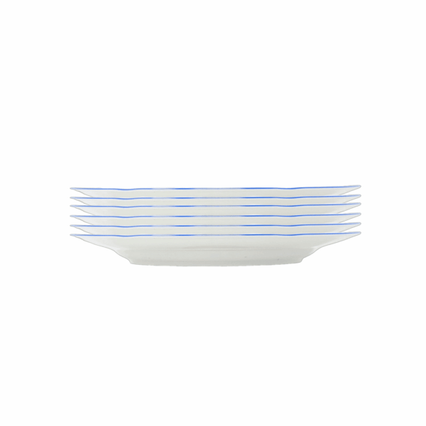Alternative view of Juego de platos llanos de porcelana blanca (6 piezas) Lubeck Blue
