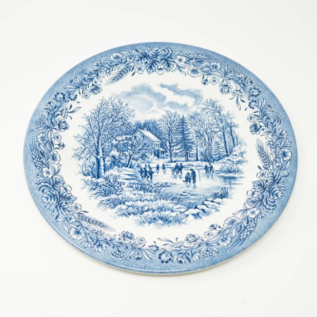Plato de Presentación Fuente Redonda Churchill – 32 cm – Estilo Inglés con Paisajes Azules, Apto Lavavajillas 1 7 CHURHCILL AZUL PLATO PRESENTACION