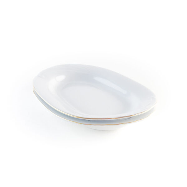Juego de rabaneras de porcelana blanca (2 piezas) Lubeck R, con filo de oro