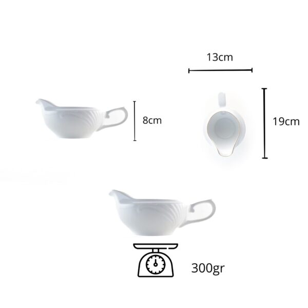 Alternative view of Salsera de porcelana blanca Lubeck R, con filo de oro