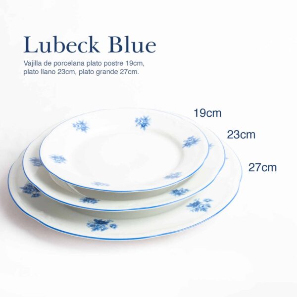 vajilla platos lubeck blue porcelana blanca fine porcelain