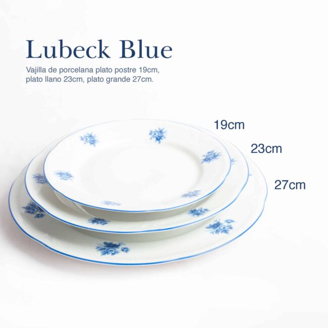 vajilla platos lubeck blue porcelana blanca fine porcelain