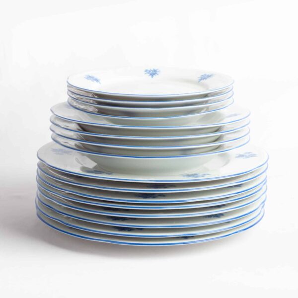 vajilla platos lubeck blue porcelana blanca fine porcelain