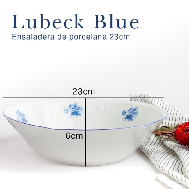 ensaladera lubeck blue porcelana blanca fine porcelain