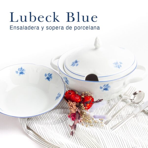 sopera lubeck blue porcelana blanca fine porcelain