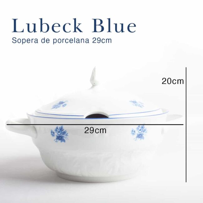 sopera lubeck blue porcelana blanca fine porcelain
