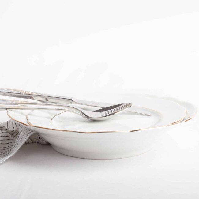 plato porcelana blanca hondo sena