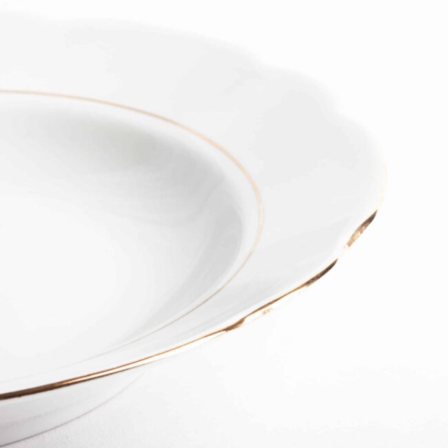 plato porcelana blanca hondo sena