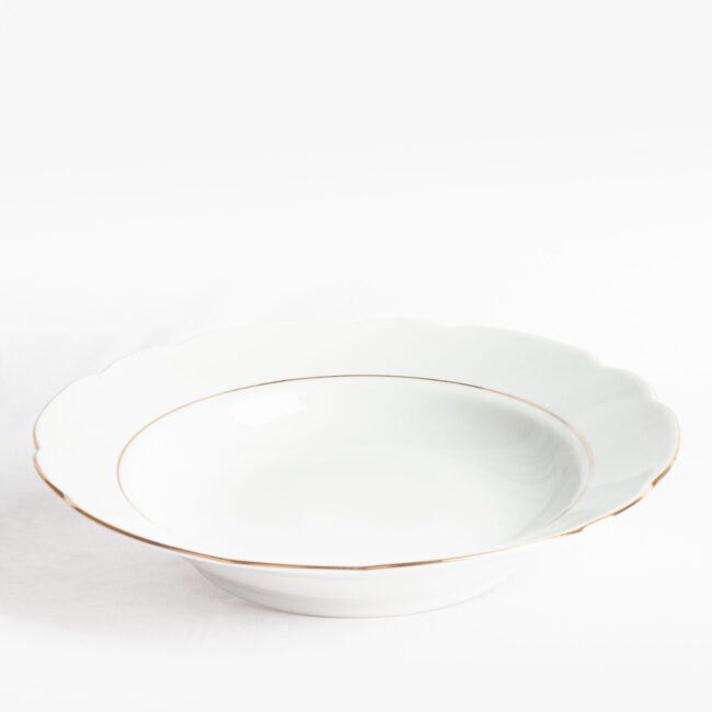 plato porcelana blanca hondo sena