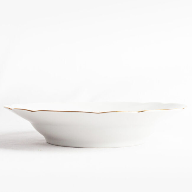 plato porcelana blanca hondo sena