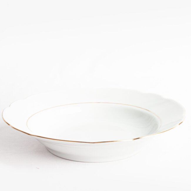 plato porcelana blanca hondo sena