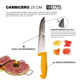Alternative view of Juego de 3 Cuchillos Chef HORECA  de 20, 25 y 30 cm - Steel ßeta Pro