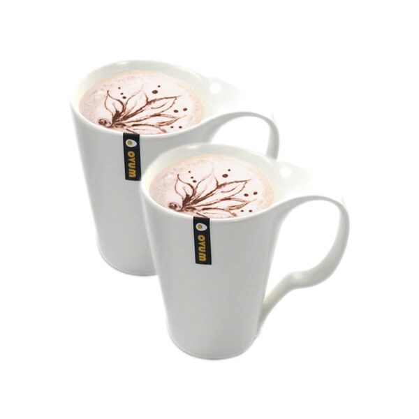 Set de 2 Mugs de Porcelana Blanca 400?ml Ovum – Apto Microondas y Lavavajillas